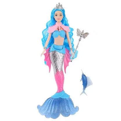 1/6 Cute Princess Mermaid Dolls with Sequin Skirt Suit Multi Joints Movable Doll Kids Toys Birthday Christmas Present Gifts