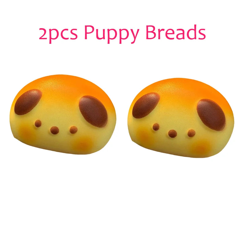 Squishy Cute Puppy Bread Squeeze Toys Soft Simulated Food Anti Stress Fidgets Toys Slow Rebound Relieve Stress Toy for Friends