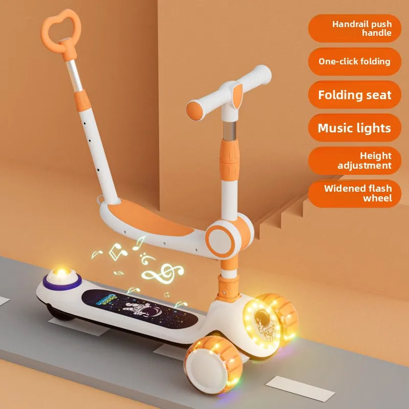 Children's scooter foldable scooter for boys and girls ride-on scooter three-in-one scooter children's ride-on toy