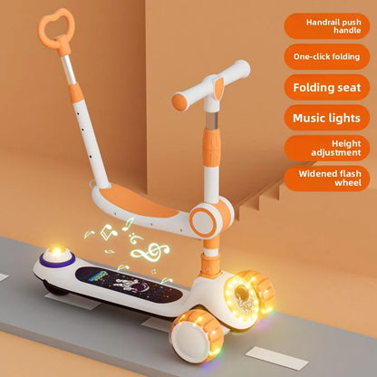 Children's scooter foldable scooter for boys and girls ride-on scooter three-in-one scooter children's ride-on toy