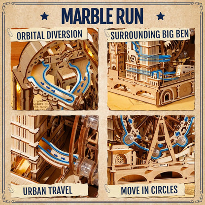 Rokr Marble Travel London Marble Run 3D Wooden Puzzle Interactive Gift for Kid Adult Challenging Craft for Handicraft Enthusiast