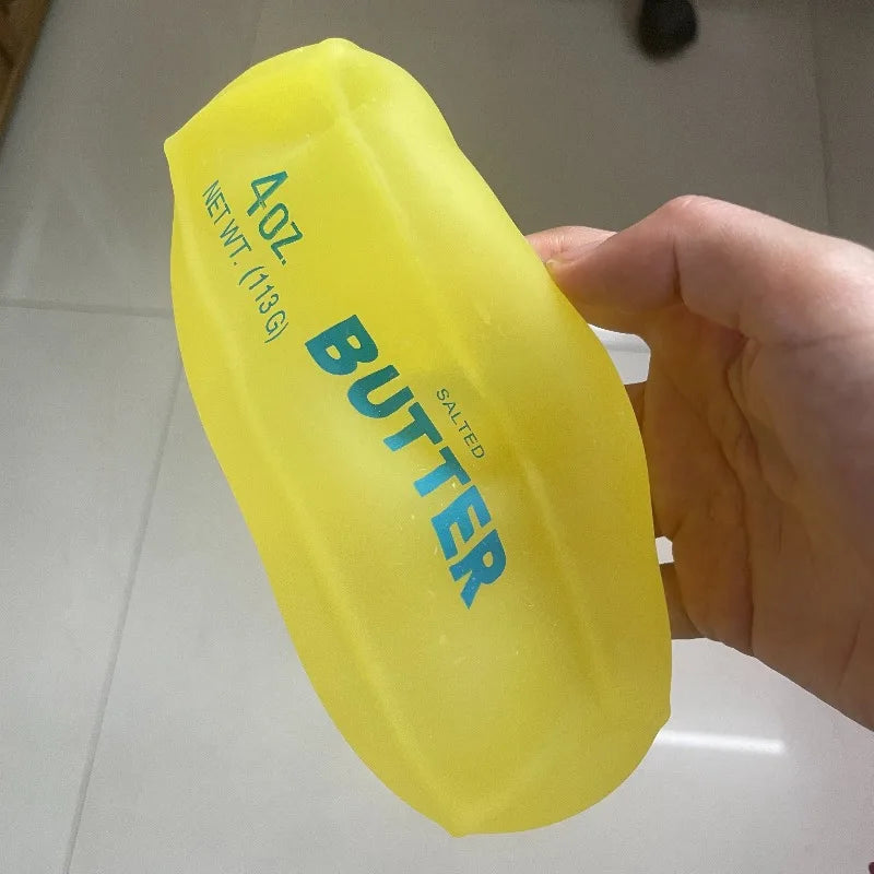 Moldable Butter Stick Squishy Toy Vaseline Filled Stress Relief Butter Cheese Bar Squeeze Fidget Toy Decompression Vent Toy