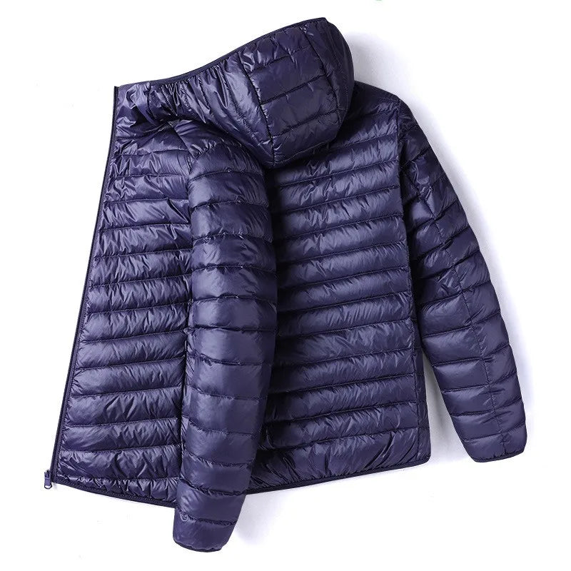 Portable cotton jacket, ultra-lightweight and thin, for men, hooded, suitable for autumn and winter, young and fashionable, ligh