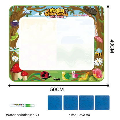 Magic Water Drawing Mat Canvas Reusable Painting Board Doodle Color Reveals When Wet With Mat Pens Sketchbook Tracing Boards