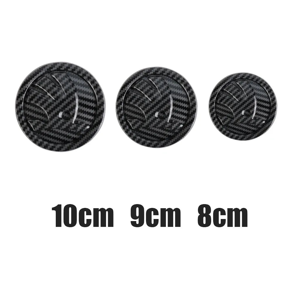 80/90/100MM Car Hood Bonnet Front Grille Rear Trunk Badges Sticker For Skoda S Skoda Fabia Kamiq Karoq Octavia A5 A7 Rapid Scala