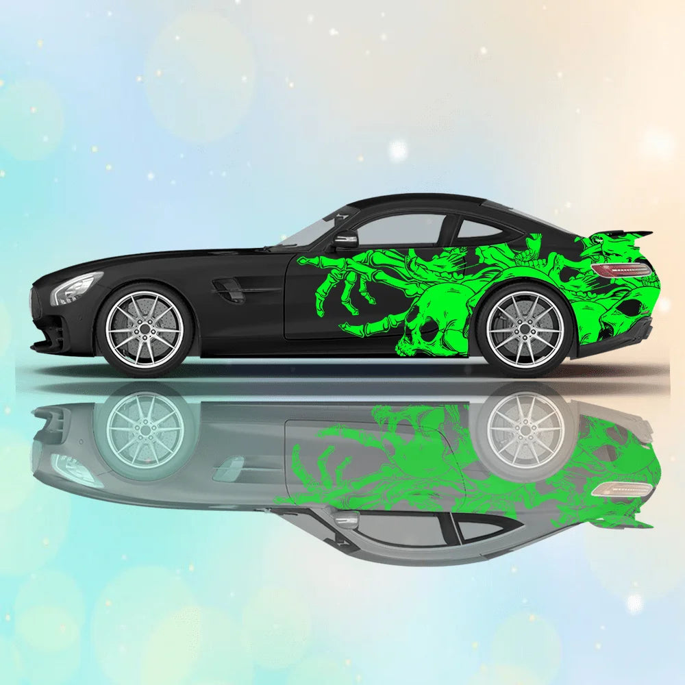Multiple Skull Car Decals for Full Body Decoration To Cover Scratches and Protect The Car, Waterproof. Car Vinyl Wraps