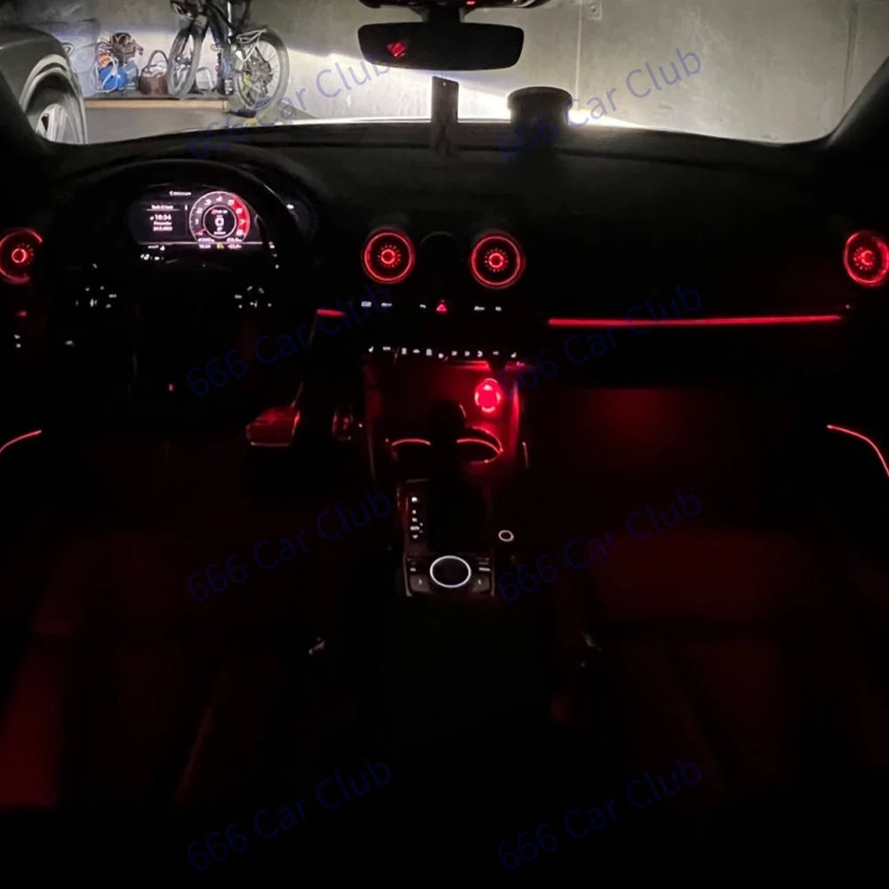 256 Colours Air Vents For Audi A3 S3 RS3 8V 8Y 8P 2004-2020 Car Dashboard Ambient Light LED Air Conditioner Outlet Nozzle Lamp