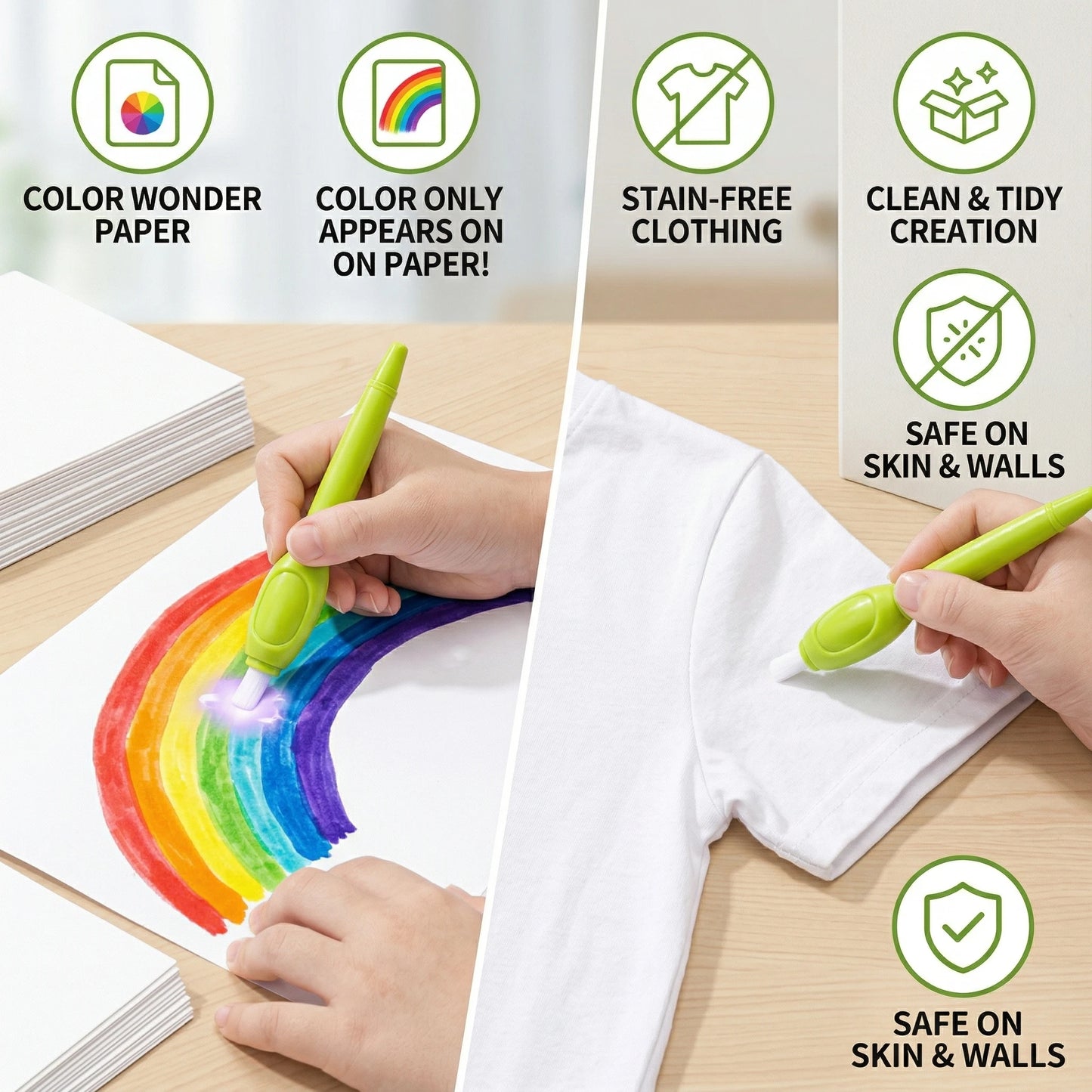 Mess Free Magic Paint Palette Non-Toxic Safe on Skin and Clothes Educational Graffiti Art Toy for Kids Learning Birthday Gift