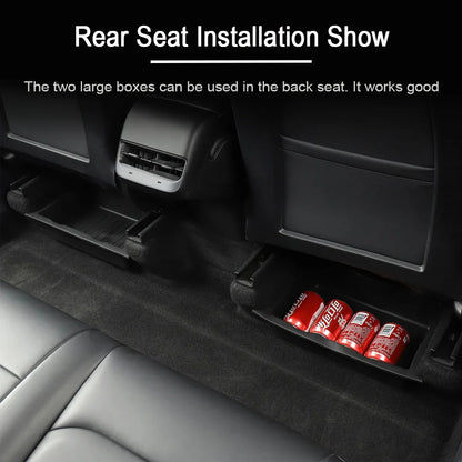 Under Seat Storage Box for Tesla Model Y Juniper Launch 2025 Centrol Console Organizer Travel Accessories Front Rear Seat Tray