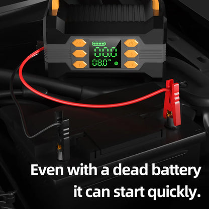 FHKJ 5-in-1 Car Jump Starter Air Pump Compressor Power Bank Starting Device Portable Battery Boosters Car Roadside Emergency Kit