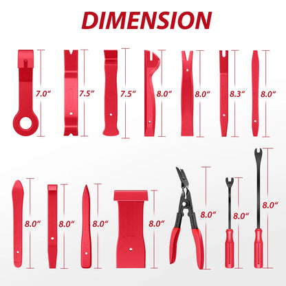 Nilight 200Pcs Trim Removal Tool, Auto Push Pin Bumper Retainer Clip Set Fastener Terminal Remover Adhesive Cable Clips Round Handle Crowbar Kit Car Panel Radio Auto Clip Pliers