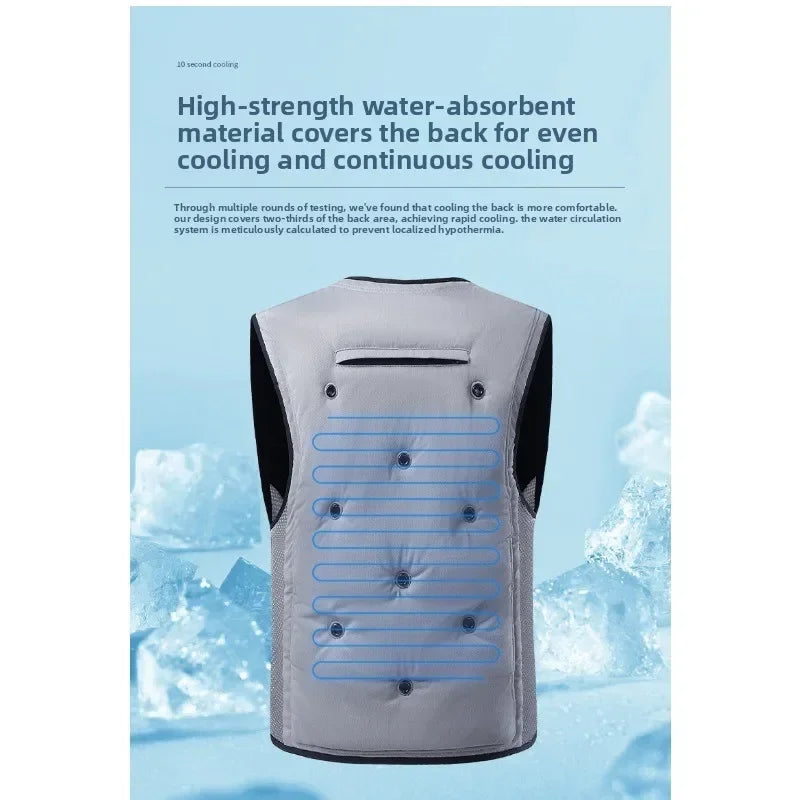 YUEYANG V-Neck Sleeveless Cooling Vest Summer Water Evaporation Welding Labor Protection No Electricity Or Magnet Required