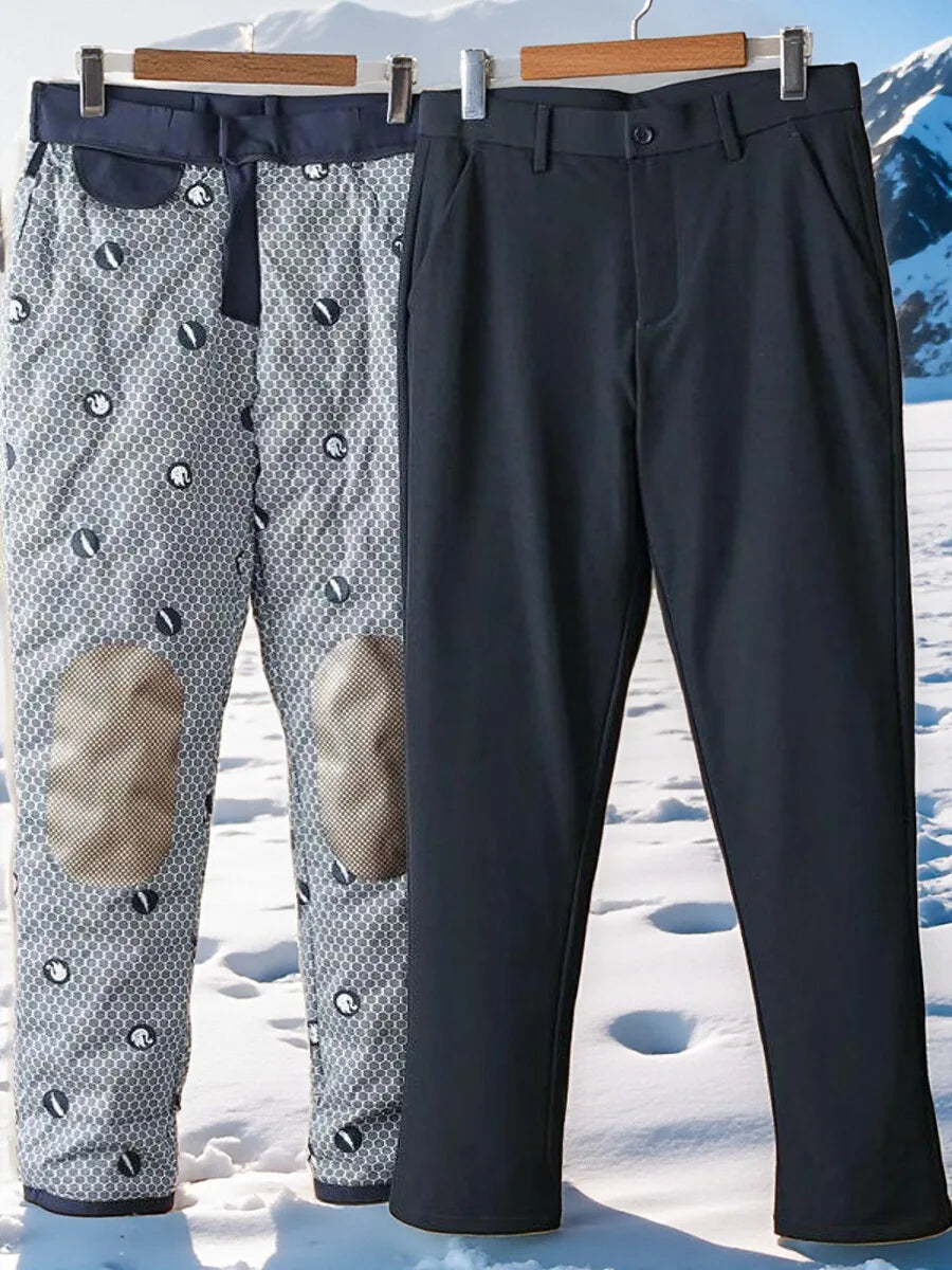 Graphene Self-Heating Goose down Thermal Padded Pants Winter Warm Storage Heat Straight Leg Long Trousers Fashion Urban Casual