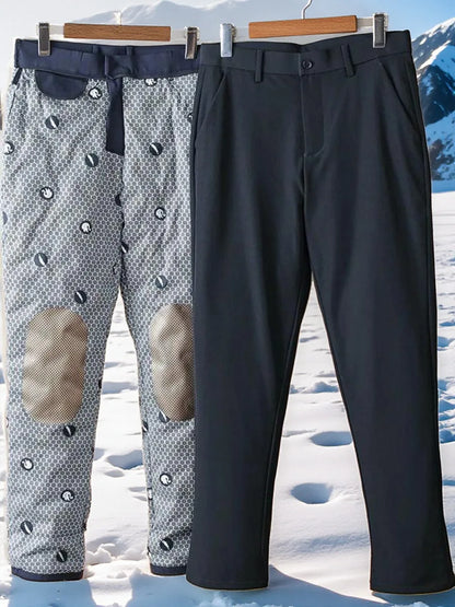 Graphene Self-Heating Goose down Thermal Padded Pants Winter Warm Storage Heat Straight Leg Long Trousers Fashion Urban Casual