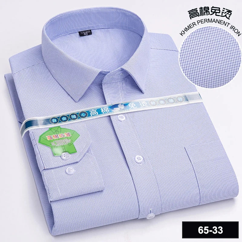 Men's Long Sleeve Casual Shirts Fashion Print Cotton Standard Fit Button Pocket Soft Shirts For Man Office Business Dress New