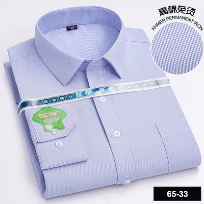 Men's Long Sleeve Casual Shirts Fashion Print Cotton Standard Fit Button Pocket Soft Shirts For Man Office Business Dress New