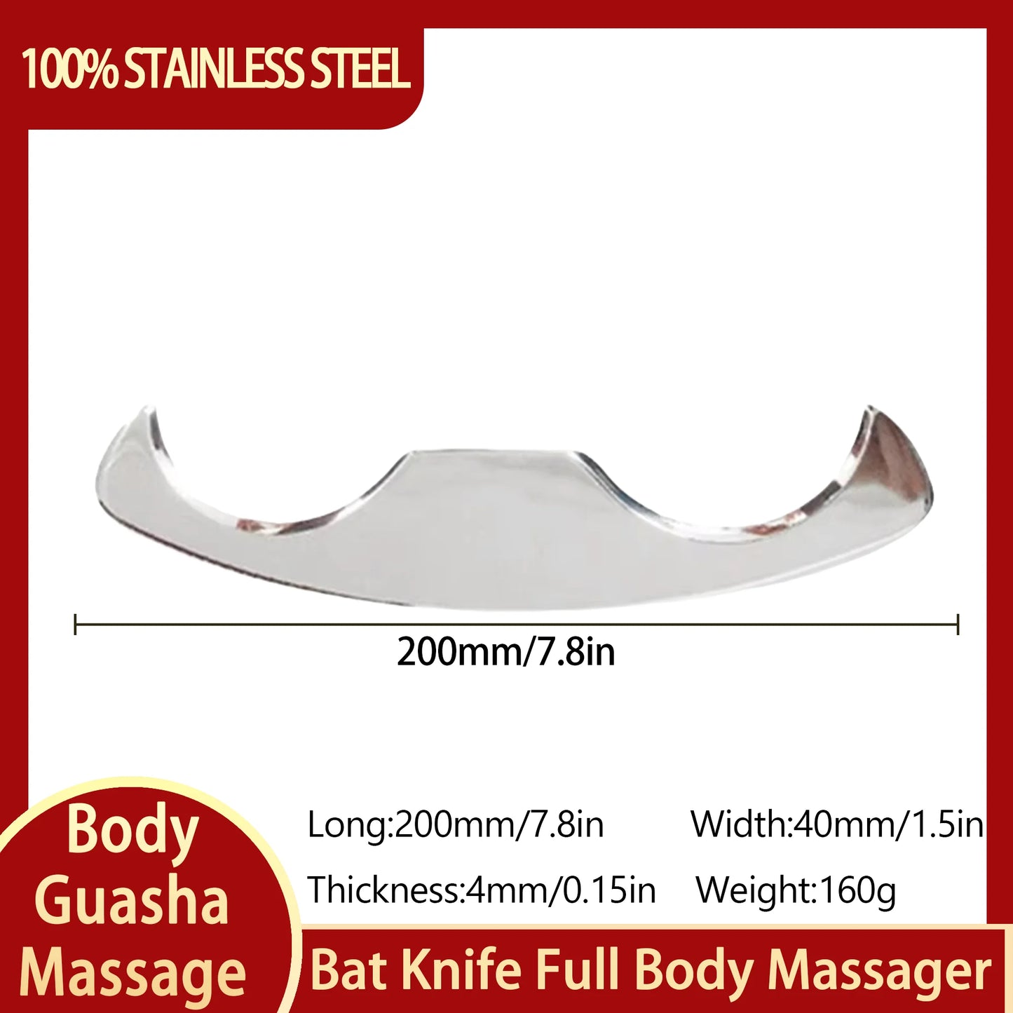 Stainless Steel Gua Sha Massage Tools Muscle Scraper Tool,Graston Tool Set for myofascial Release,Scar Tissue Massager for Back