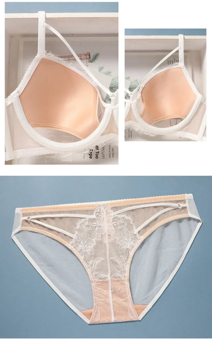 Hot Sale French Lace Bra Soft Underwire High Support Push Up Anti Sagging Sexy Nude Back Stylish Bra Size S-XL 32-38 Hot Search