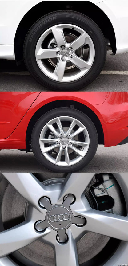 4Pcs Car Wheel Hub Cover Tires Rim Center Replace Cap Decoration Accessories For Audi Q5 A3 A5 A4 A4L A6 A6L A7 A8 Auto Emblem