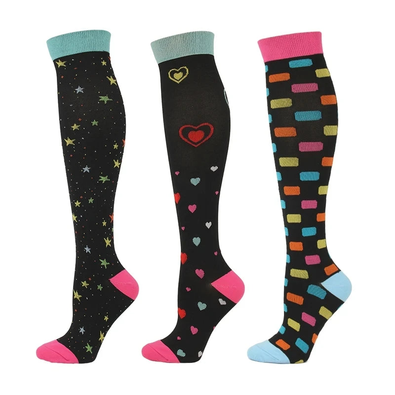 3/5/6 Pairs Compression Socks Exercise Mountaineering Running Sports Socks Elastic Medical Blood Circulation Swelling Nurse Sock