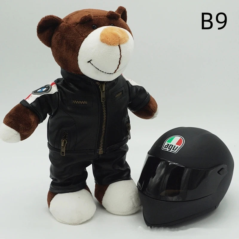 Kawaii helmet and teddy bear motorcycle decorations cute anime filled soft plush toys as gifts for friends during holidays