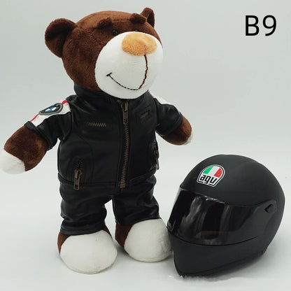 Kawaii helmet and teddy bear motorcycle decorations cute anime filled soft plush toys as gifts for friends during holidays