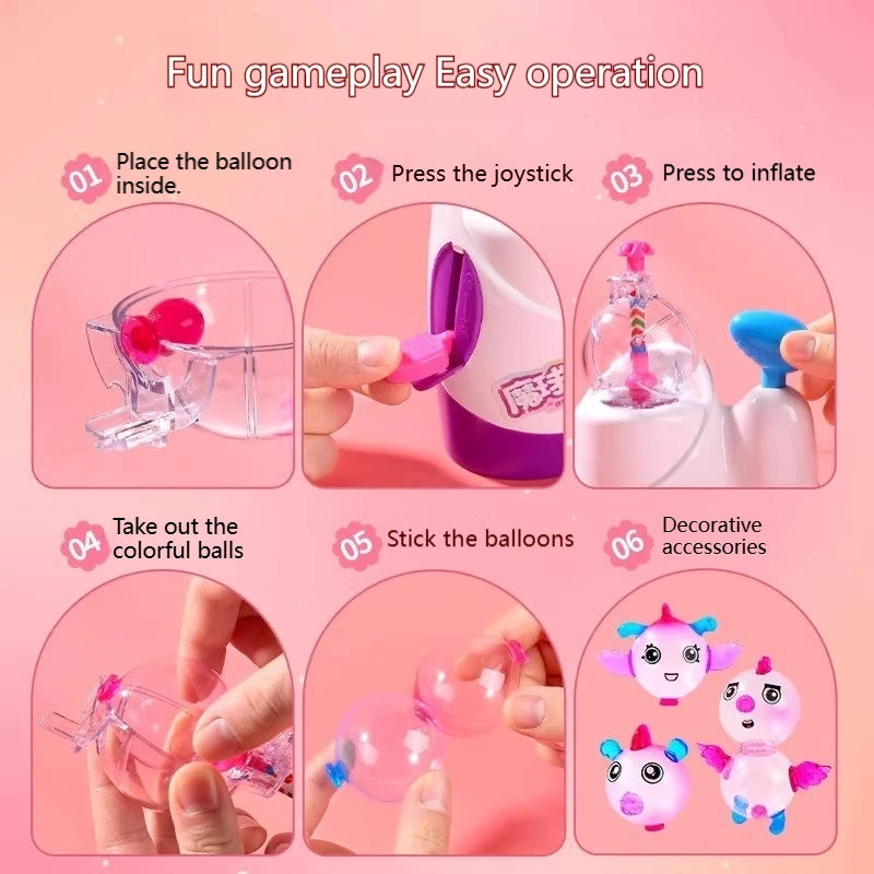 Magic Bobo Sticky Fun Balloon Inflator Creative Handmade Diy Parent-Child Interaction Anti-Stress Educational Toys Decor Gift