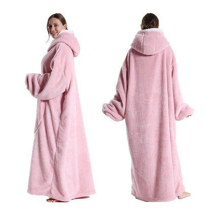 Fashion Cartoon Oversized Blanket Hoodie for Women Men Hoodies Sherpa Fleece Winter Thick Plus Size Couple Sweatshirts Korean