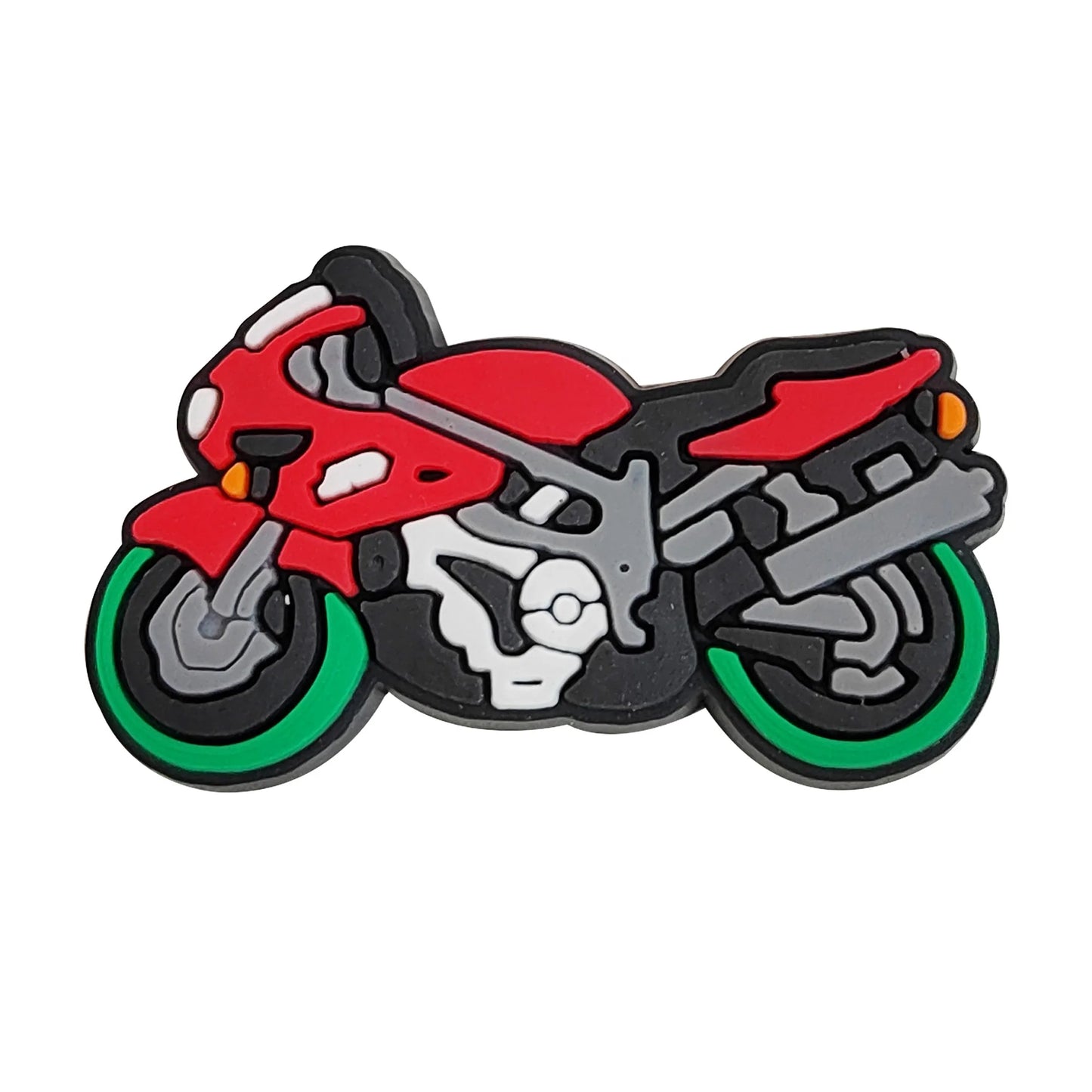 1-12PCS Cartoon Motorcycle Helmet PVC Shoe Charms Design Man Pins Accessories Funny Garden Shoes Buckle Decoration Unisex Gift