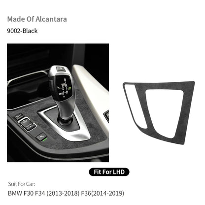 For BMW F30 F34 F36 Gear Shift Control Panel Trim Frame Decorative Sticker Made of Alcantara Car Interior Tuning Accessories