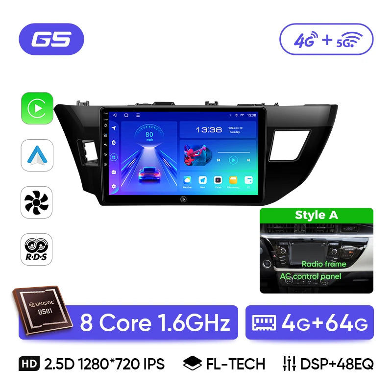 Ainavi Car Multimedia Player For Toyota Corolla 11 2012 2013 2014 2015 2016 E170 E180 wireless Carplay Android Auto 4G Wifi 2din