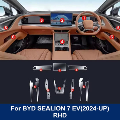 For BYD SEALION 7 EV 2024 Pre-cut Transparent TPU Anti-Scratch Protection Film Central Control Navigation Screen Interior Cover