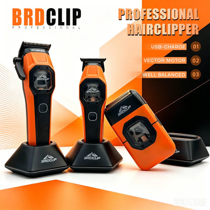 BRDCLIP Hair Trimmer Professional Shaver Vector Motor 13000 RPM Cordless Hair Clippers Metal Trimmer for Men BRD-2601 2602 2603
