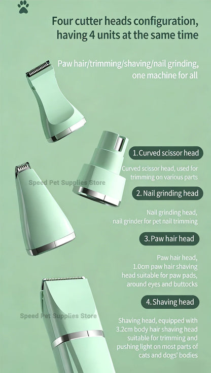 New 4-in-1 Electric Pet Multi functional Beauty Tool Set Dog Hair Clipper Rechargeable Pet Hair Clipper Shaver Cat Supplies