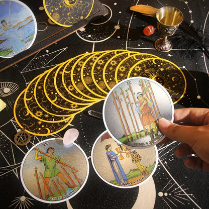 PVC Classic Learning of Plastic Circular Card Deck 10x10 Cm Tarot Games Waterproof 78 Pcs Cards