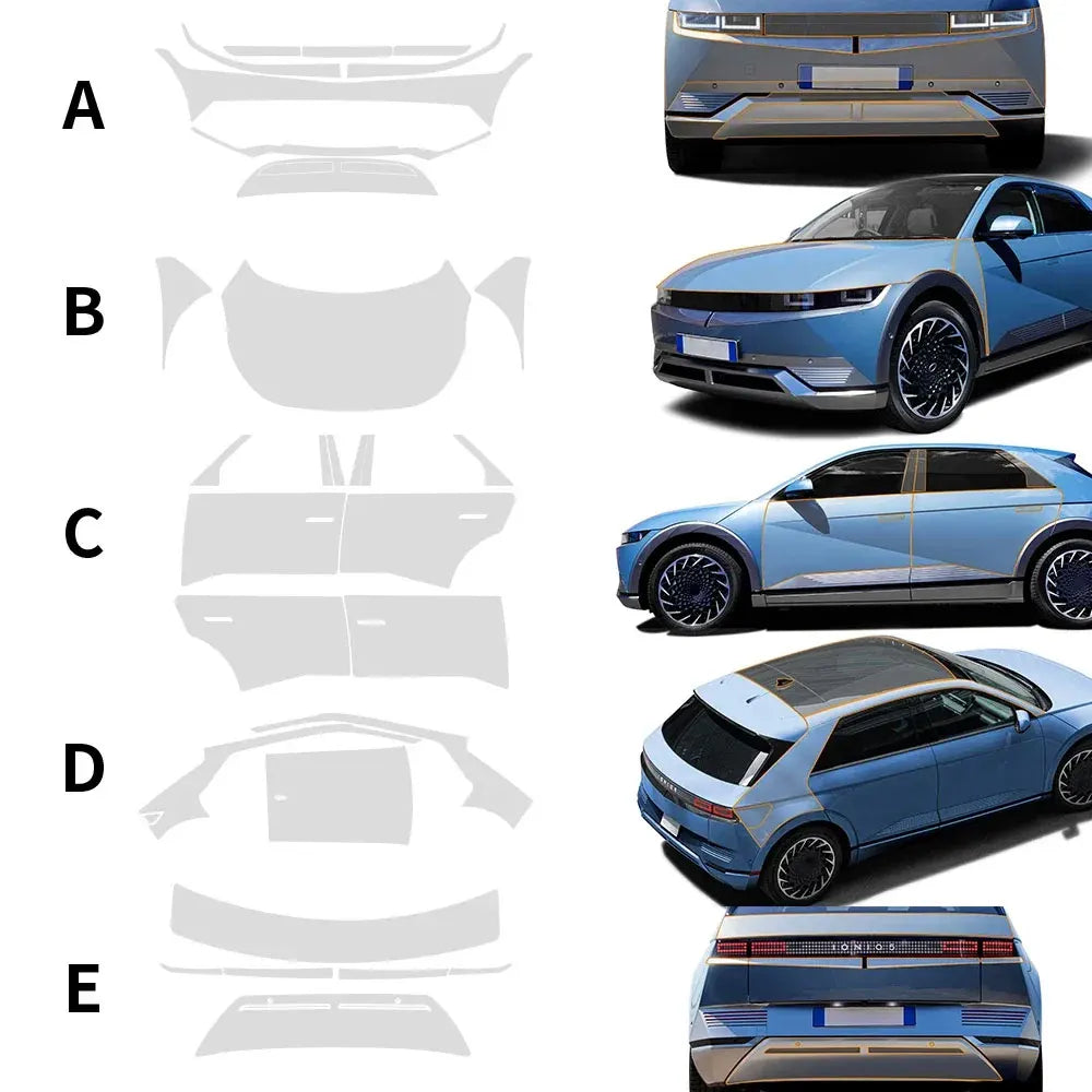 For Hyundai lONlQ 5 2022 2023 PPF Car Film 9Mil Pre-Cut Paint Protection Film TPU Invisible Anti-scratch Resistant Vinyl Wrap