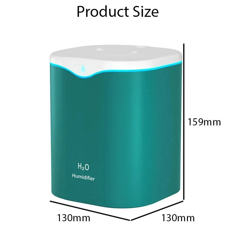 HOMEFISH 2000ML USB Cool Mist Humidifier Double Spray Port Essential Oil Aromatherapy Purifier for Home Office