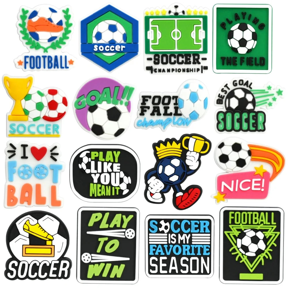 30/49Pcs Sports Ball Shoe Charms Soccer Clog Decorations for Adults PVC Accessories for Women Men