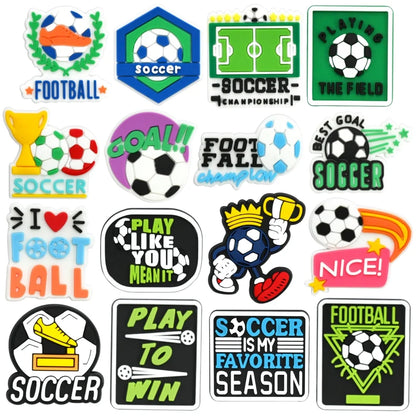30/49Pcs Sports Ball Shoe Charms Soccer Clog Decorations for Adults PVC Accessories for Women Men