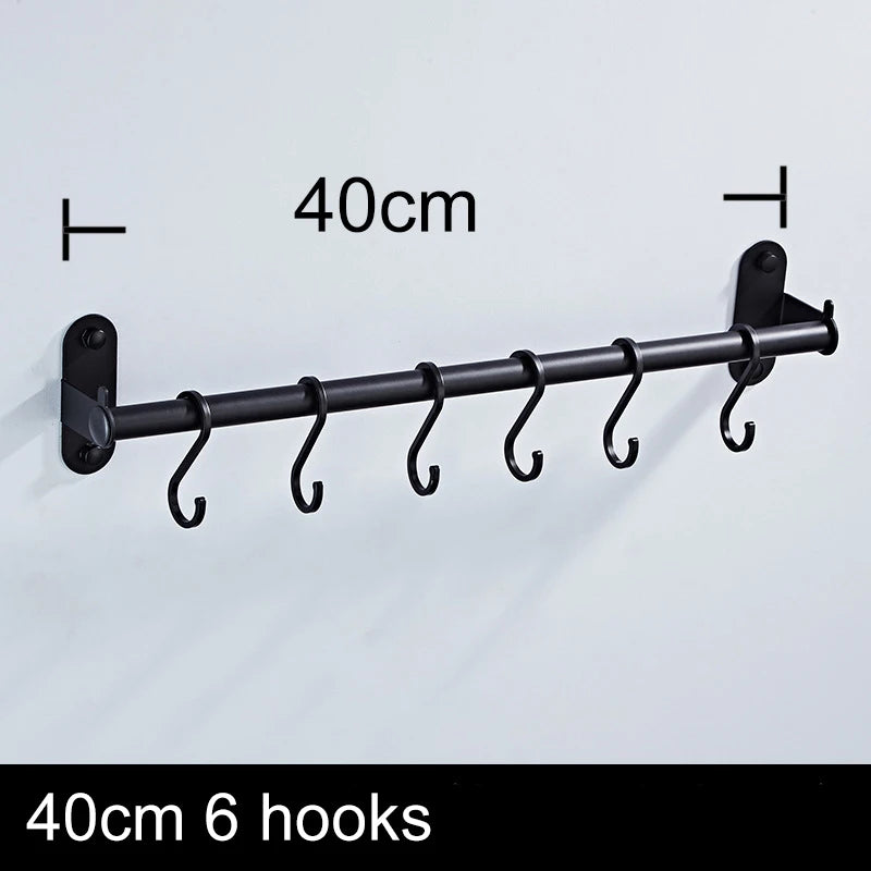 Kitchen Organizer Hooks Wall Hangers Rack Aluminum for Kitchen Utensils Knife Holder Cutting Board Spoon Lid Storage Accessories