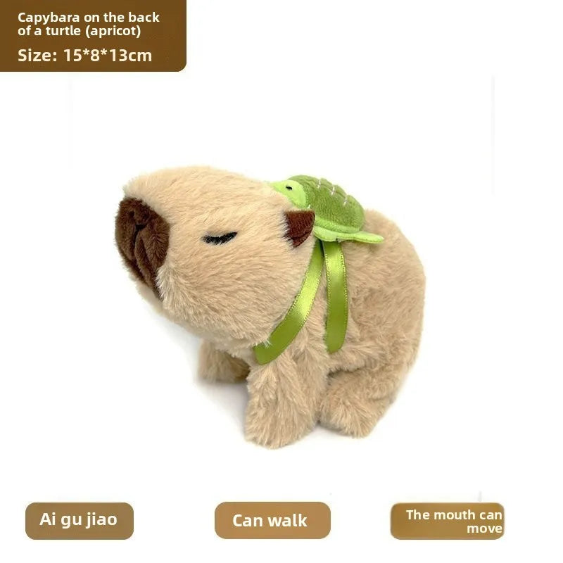 2026 Cross-border Simulation of Electric Plush Capibala Dolls Can Walk and Cry Electronic Pet Capybara Children's Toys