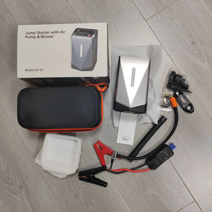 12000mAh Multi-Function Car Jump Starter&Air Compressor&Air Blower 12V Portable Battery Booster  Inflator Fast Charging