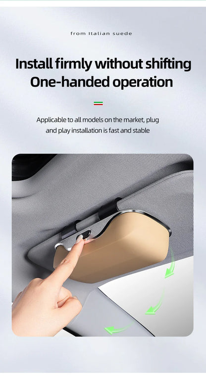 Car Emblem Sun Visor Glasses Case Sunglasses Storage Gift Box For Mercedes Benz AMG GLC W203 W206 W220 W205 W211 W212 W201 W210