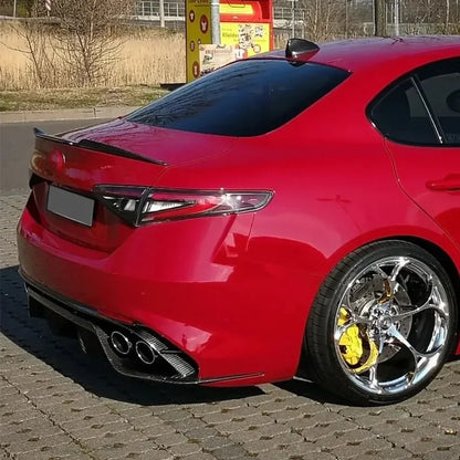 Carbon Look Car Trunk Spoiler Rear Spoiler For Alfa Romeo Giulia 2016-2023 Roof Splitter Tail Wing Body Kit Gloss Black Trim