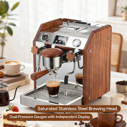 CAFOVO E110 9Bar Commercial Espresso Machine Dual Boiler Rotary Pump PID Control for Café Built-in flow Meter 220V 110V