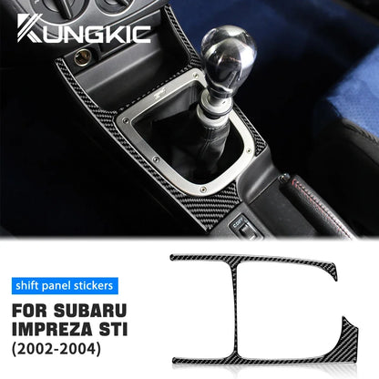 For Subaru Impreza WRX STI 2002-2004 Manual Gear Shift Panel Cover Soft Carbon Fiber Sticker Car Interior Trim Accessories Kit