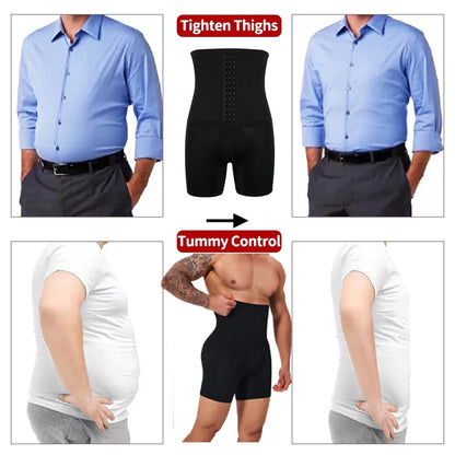 2 in 1 Mens Body Shaper Tummy Control Compression Shorts Waist Trainer Shapewear Butt Lifter Anti Chafing Boxer Underwear New in
