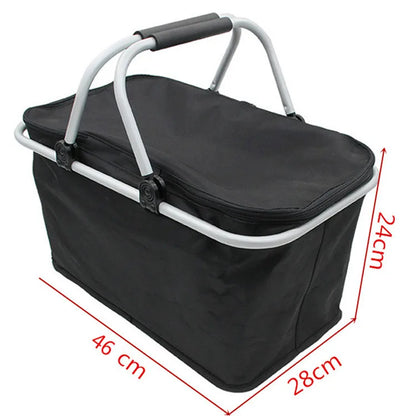 Car Oxford Outdoor Picnic Insulation Storage Basket Refrigerated Food Delivery Box Folding Shopping Basket Trunk Storage Box