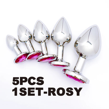 Metal Anal Plug Set 5 Size Butt Plug Sex Toy for Couples Adult Game Masturbator Anus Stimulation Toys for Women And Men