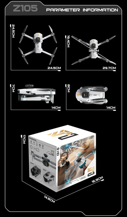 Z105 Mini Drone RC Quadcopter with Brushed Motor Brainy Flight 4.5-inch Remote Control Kid/Beginner-Friendly Toy Friendship Gift